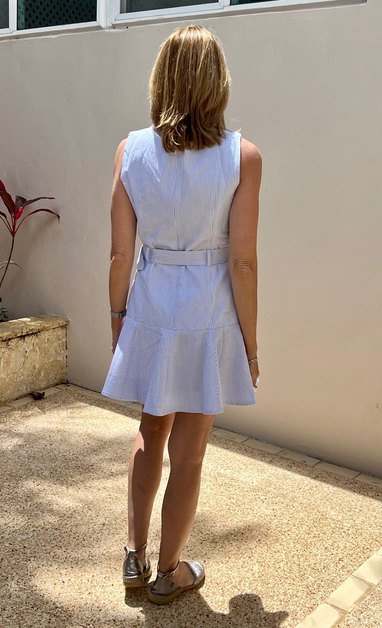 Blue & White Short Dress