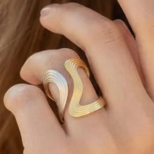Dawn and Dusk Wave Adjustable Ring