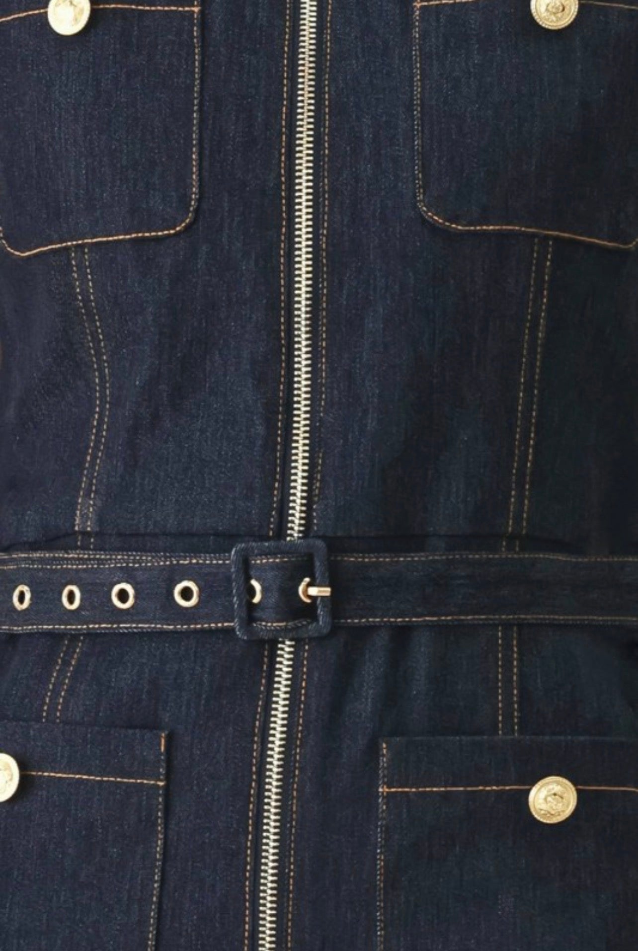 Dark Blue Denim Jumpsuit