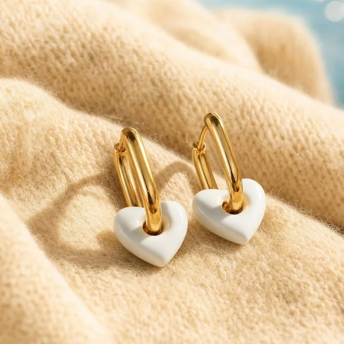 Little White Hearts Earrings