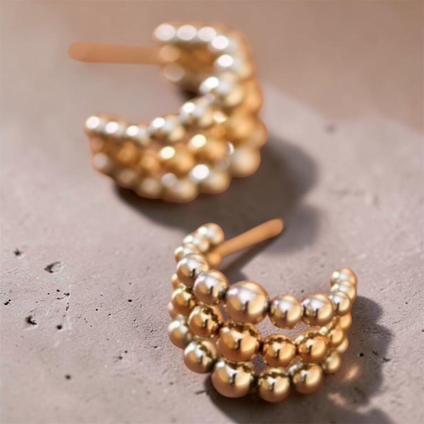 Gold and Silver Rounds Earrings
