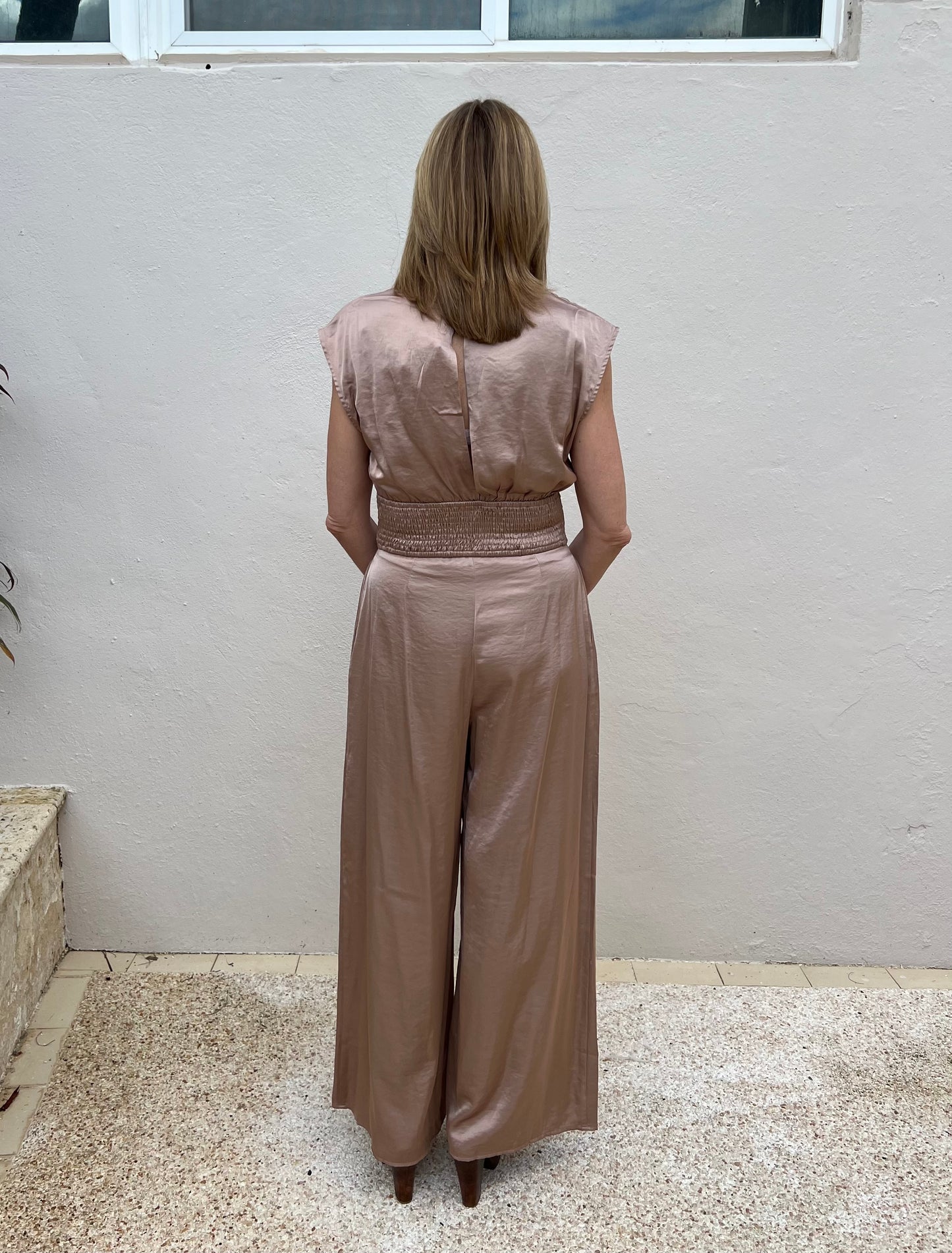 Silk bronze pant set