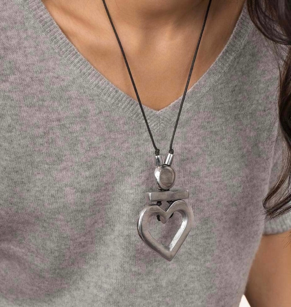 Heart, Bar & Circle Necklace