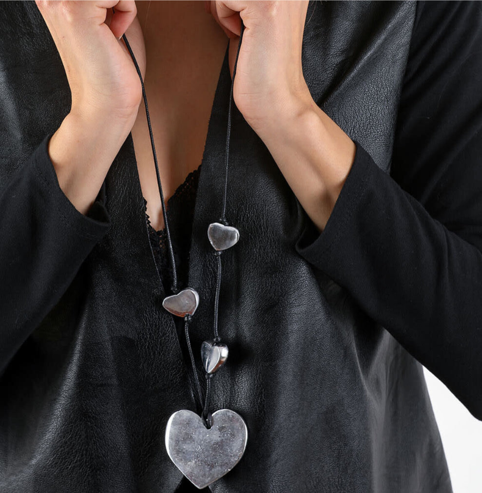 Four Hearts Aluminum Necklace