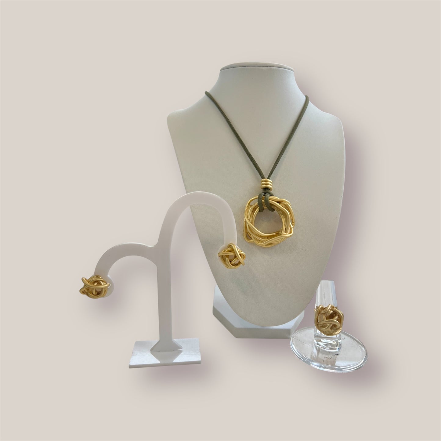 Mate Gold Nest Stud Earrings