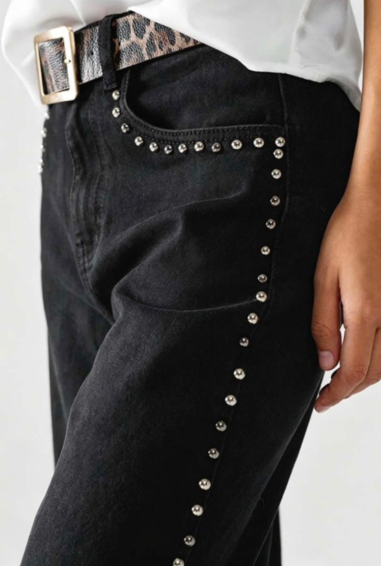 Black Jeans with Rhinestones