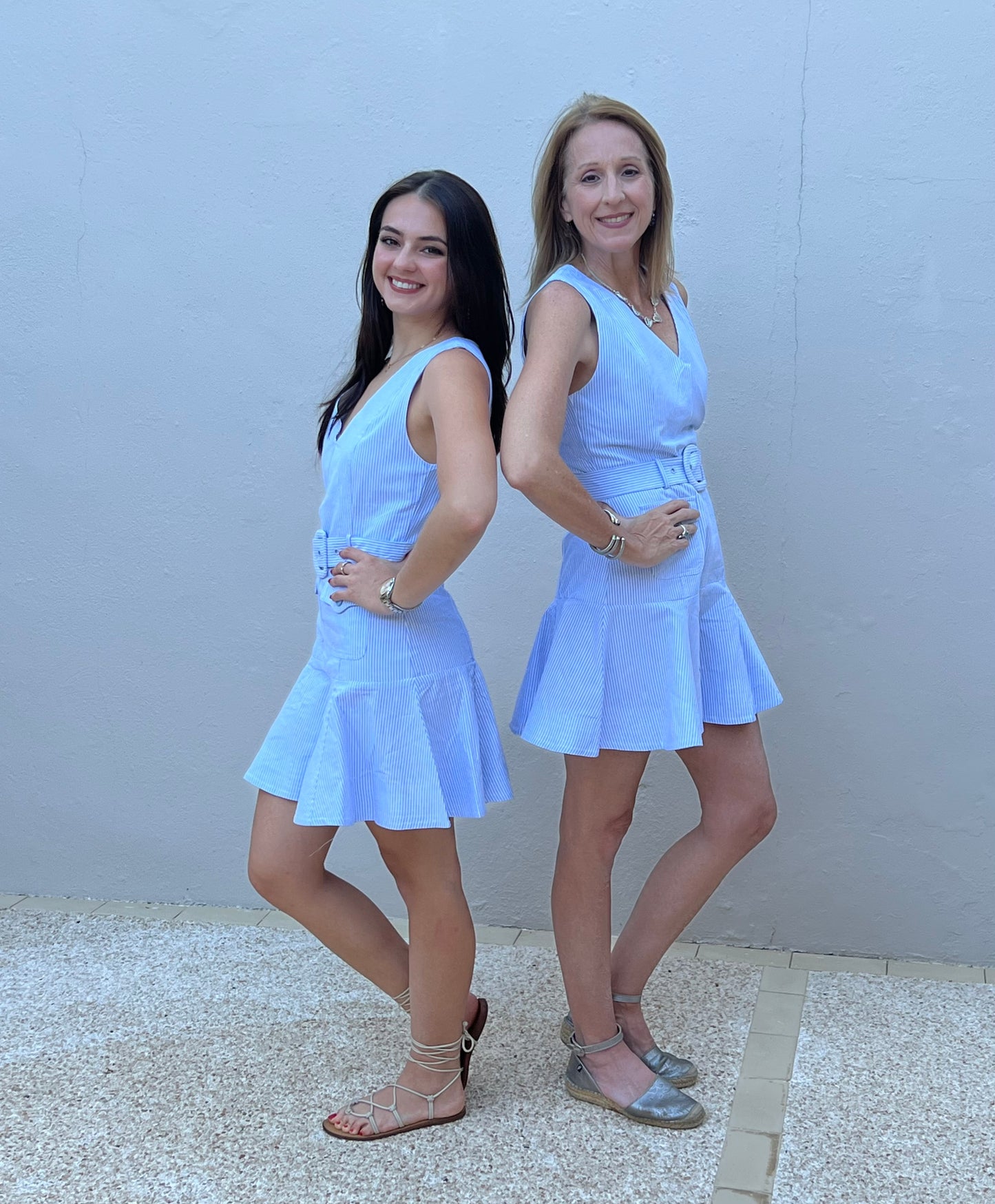 Blue & White Short Dress