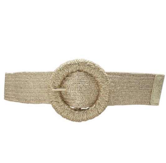 Gold or Silver Raffia Belt
