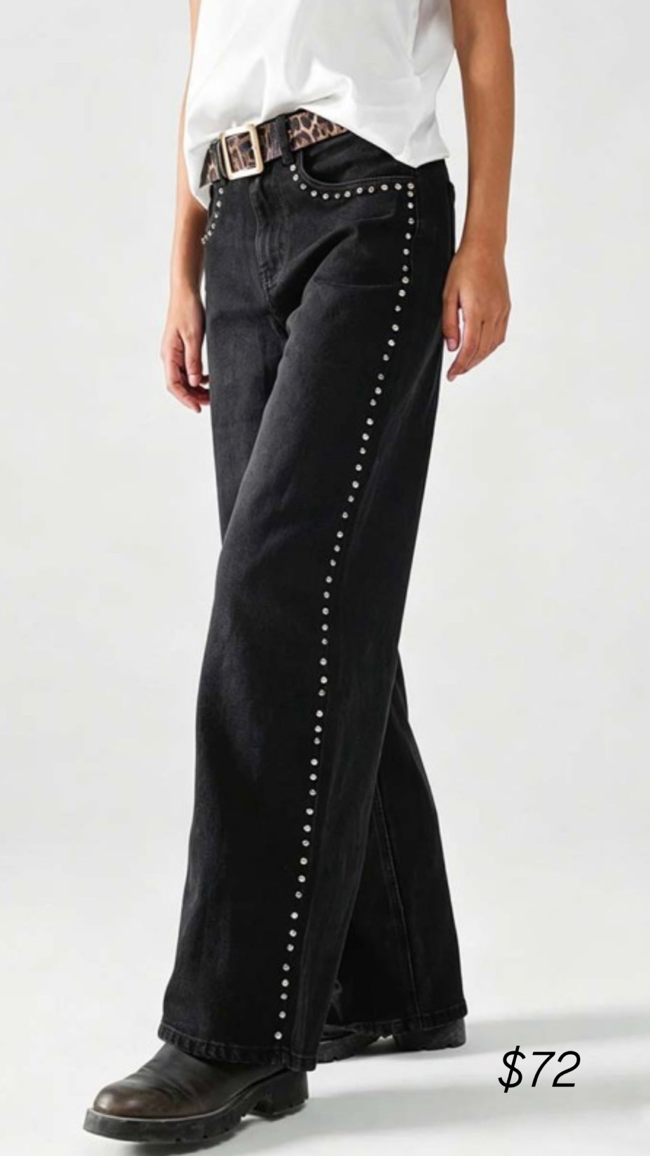 Black Jeans with Rhinestones