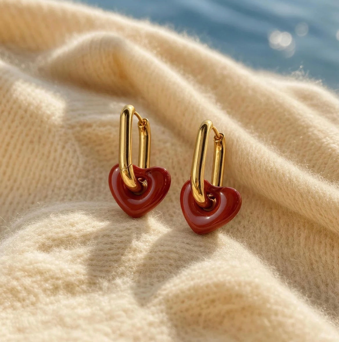 Little Wine Hearts Earrings