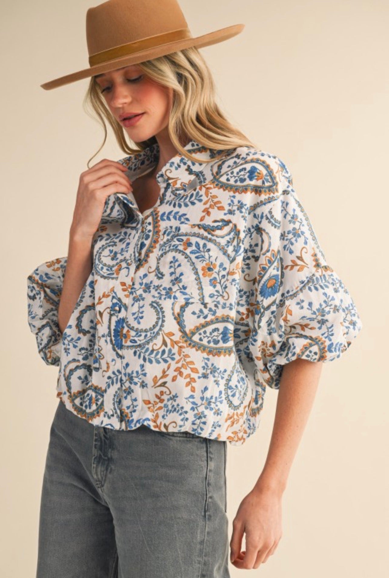 Blue Paisley Shirt