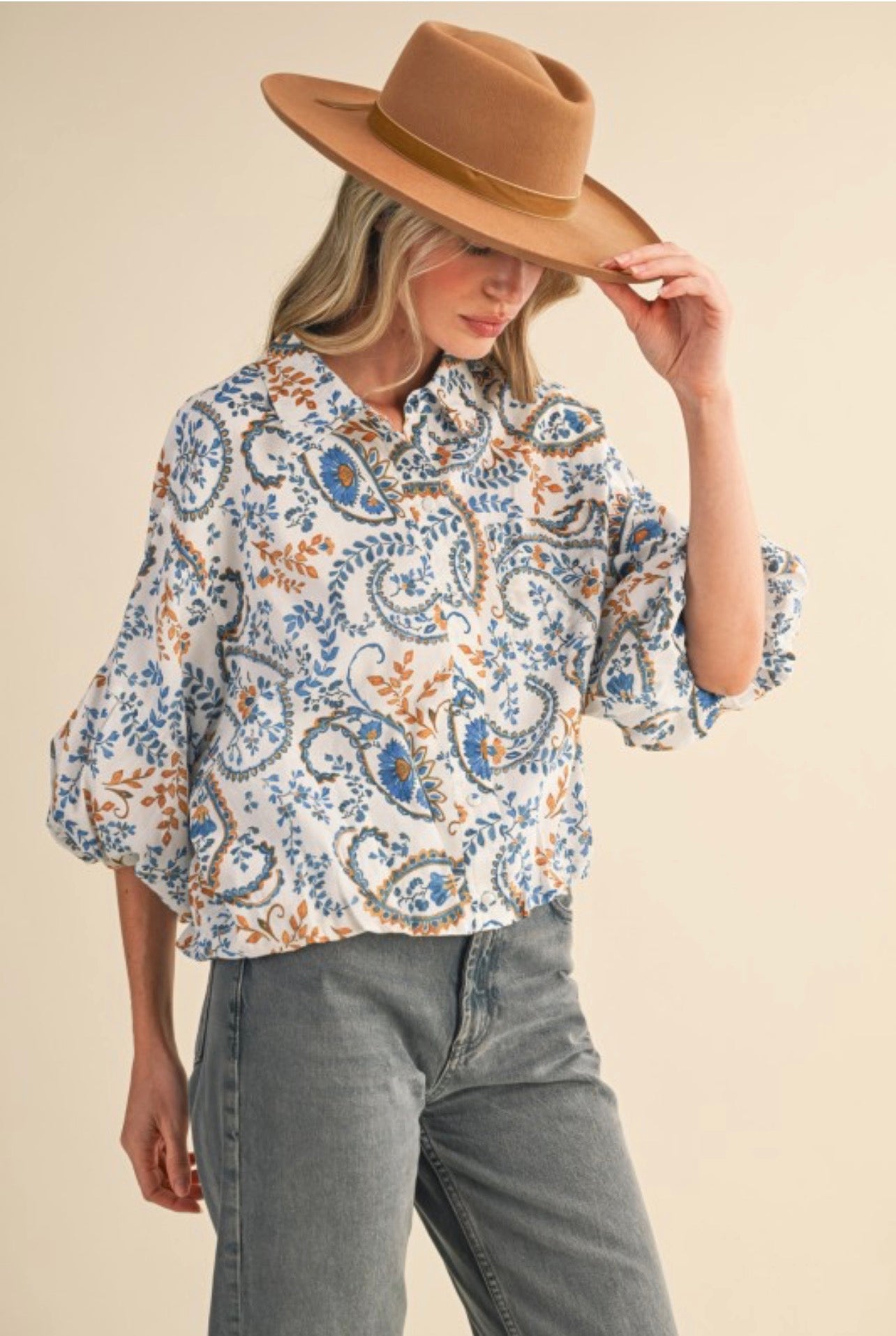 Blue Paisley Shirt