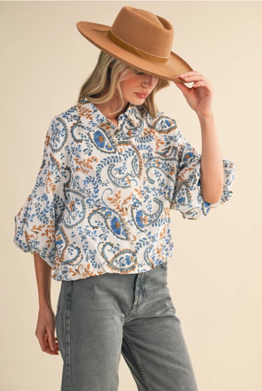 Blue Paisley Shirt