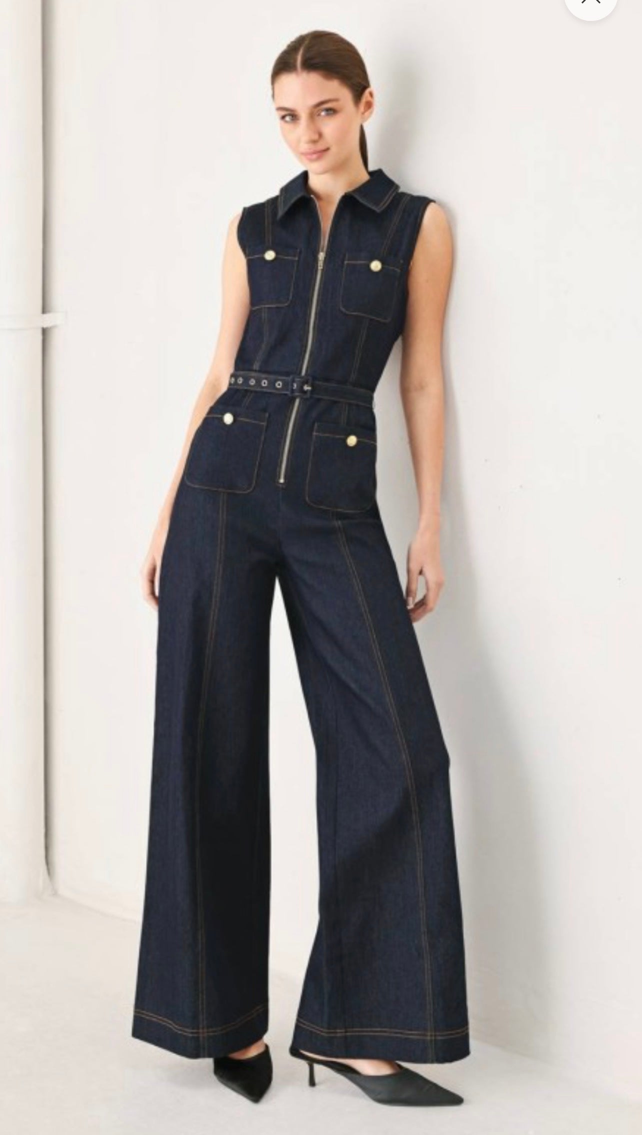 Dark Blue Denim Jumpsuit