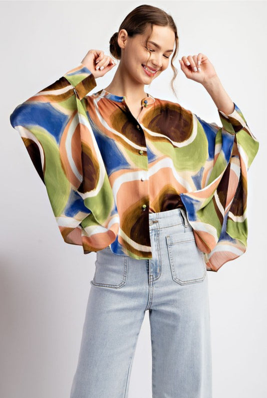 Loose Fit Button Down Shirt