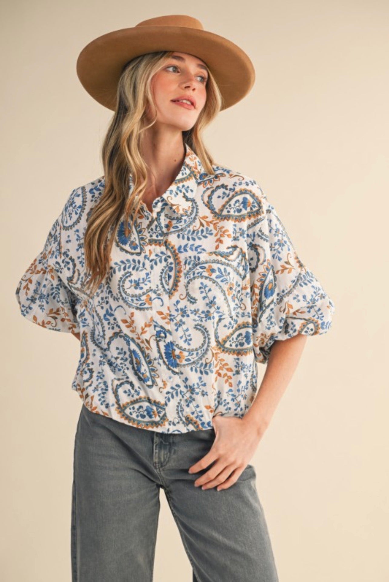 Blue Paisley Shirt