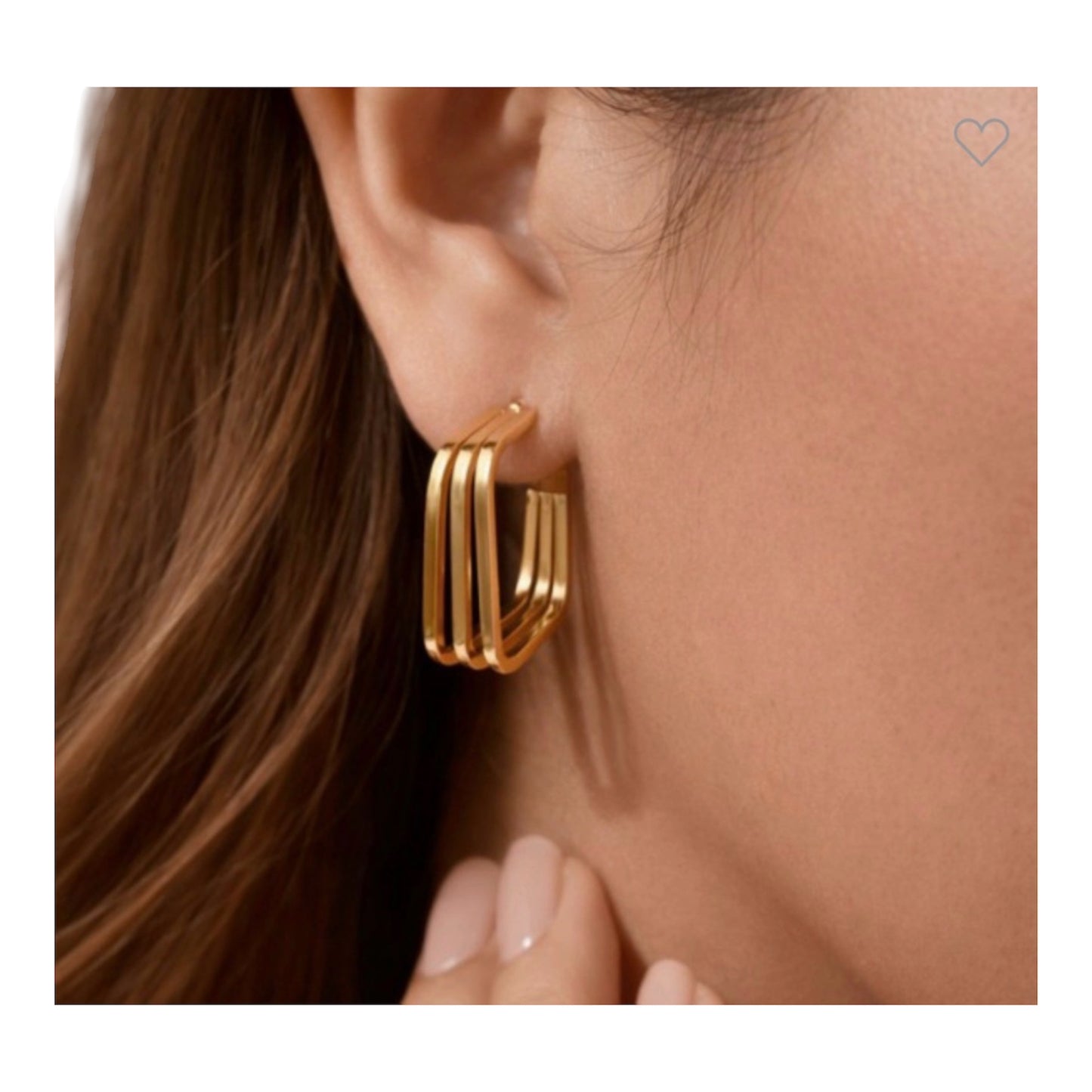 Gold Squared Hoop Earrings
