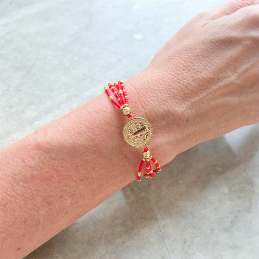 San Benito red thread bracelet multi-string