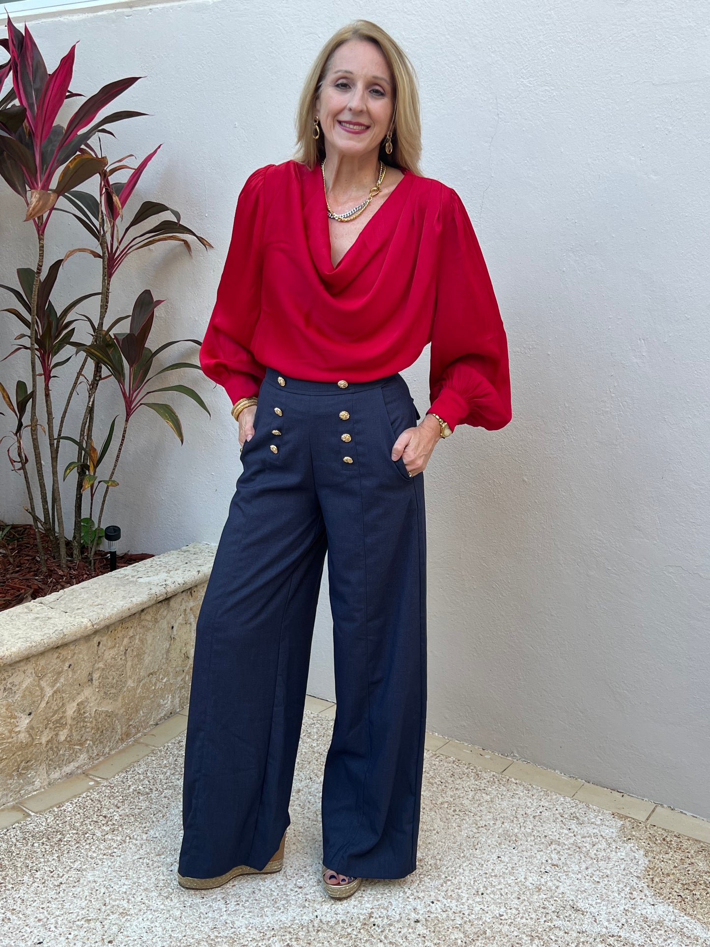 Red Longsleeve Blouse