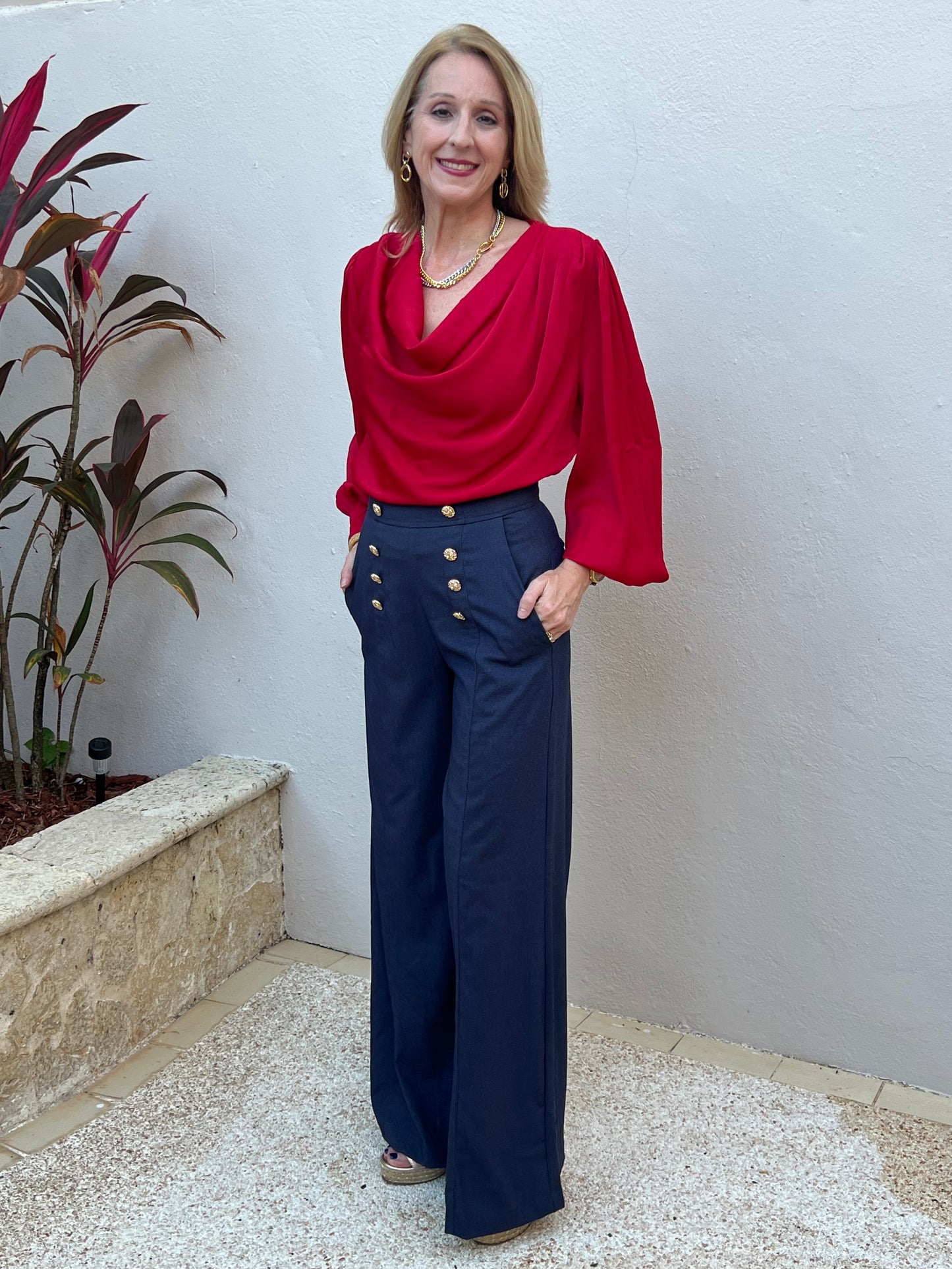 Red Longsleeve Blouse