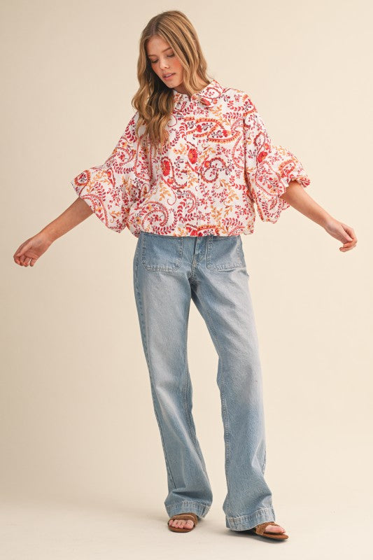 Orange Paisley Shirt