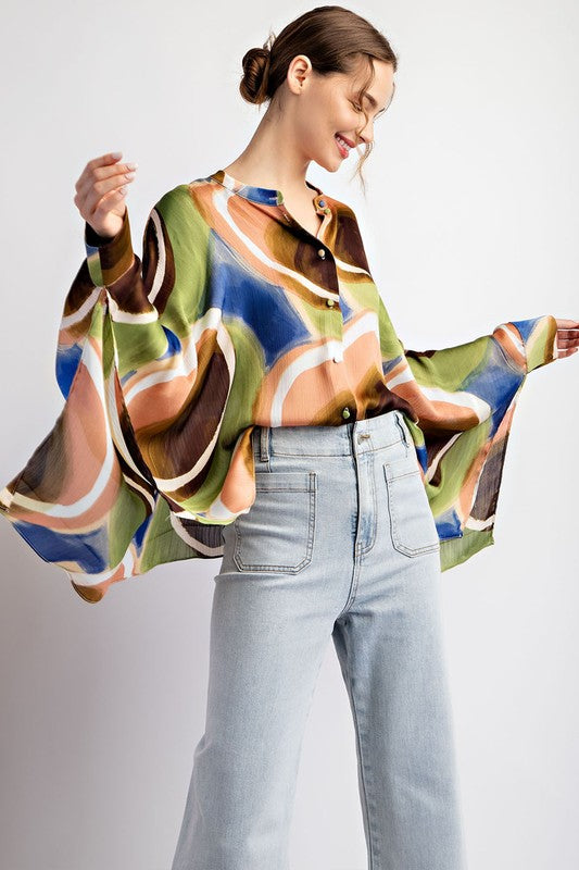 Loose Fit Button Down Shirt