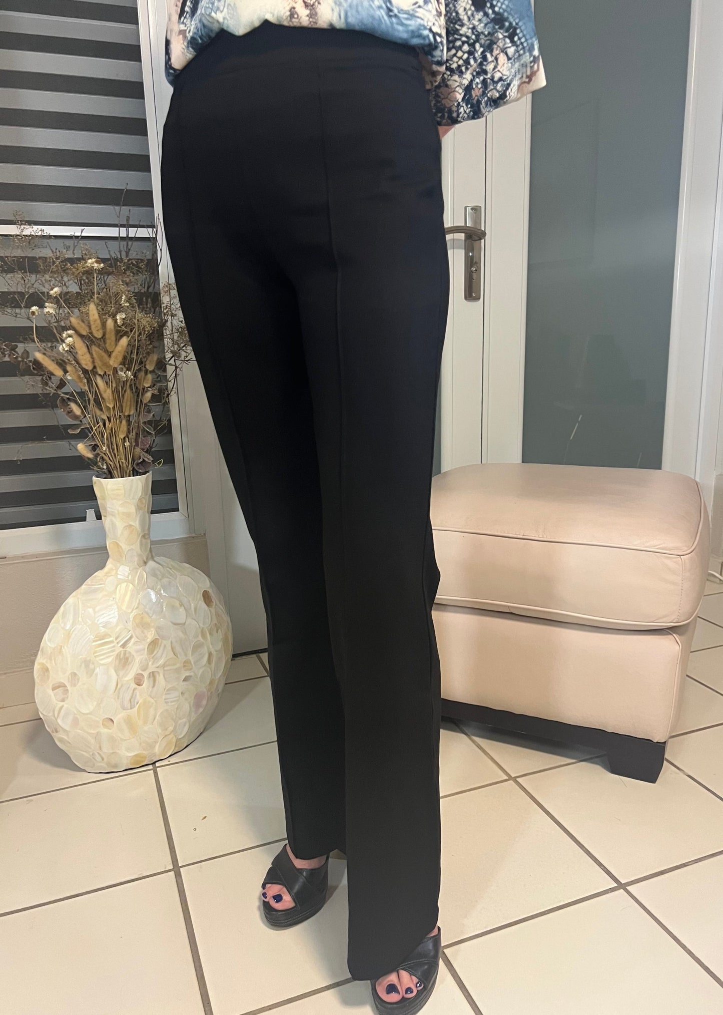 Slim Bootcut Black Pants