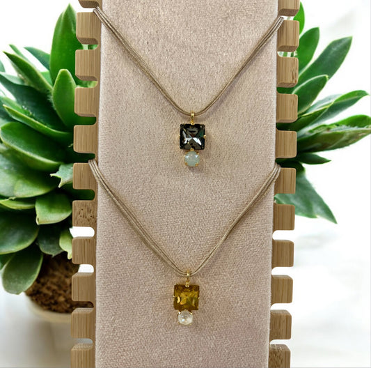Gray Saphire and Topaz Small Necklace