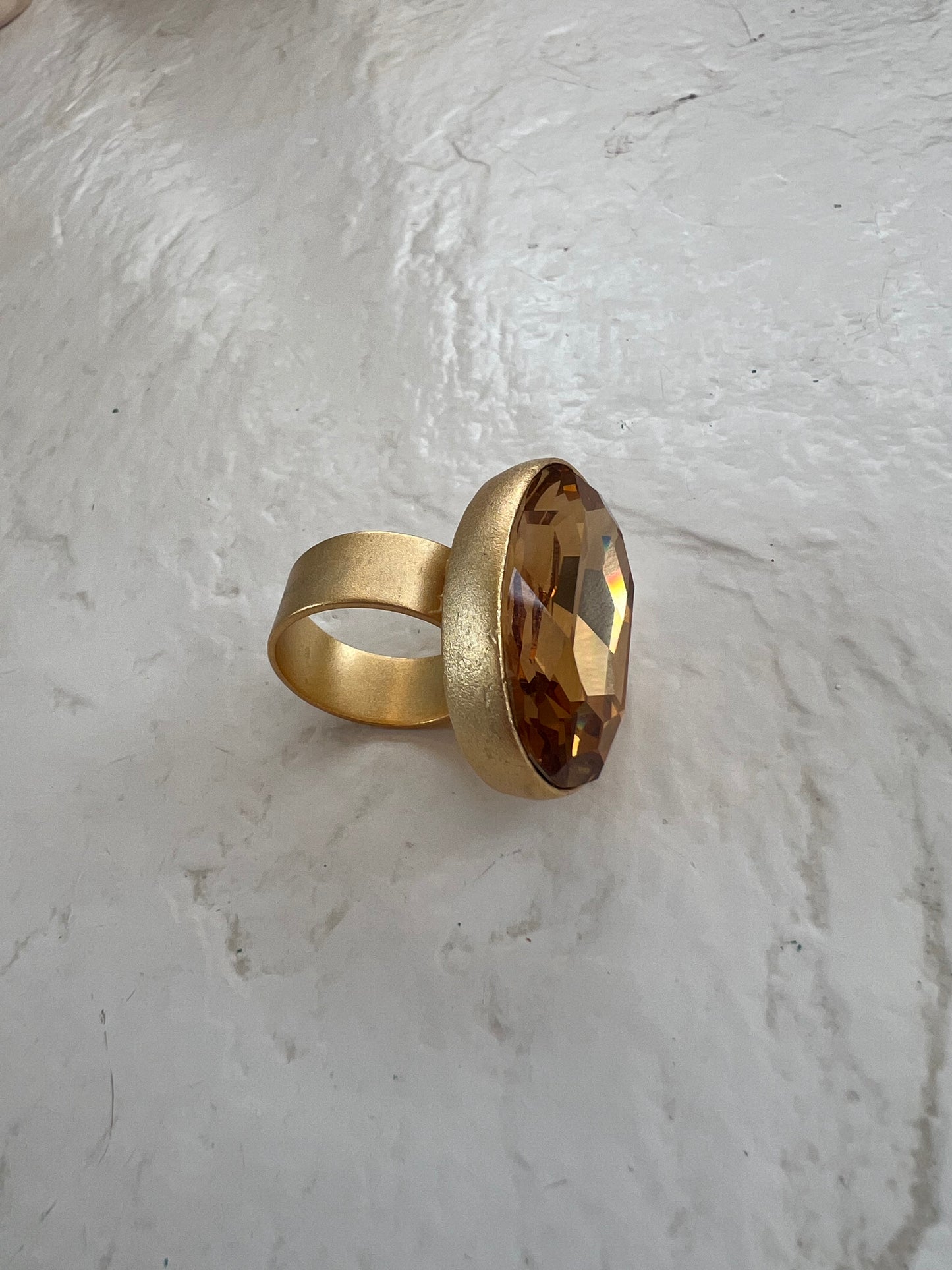 Big Brown Topaz Ring