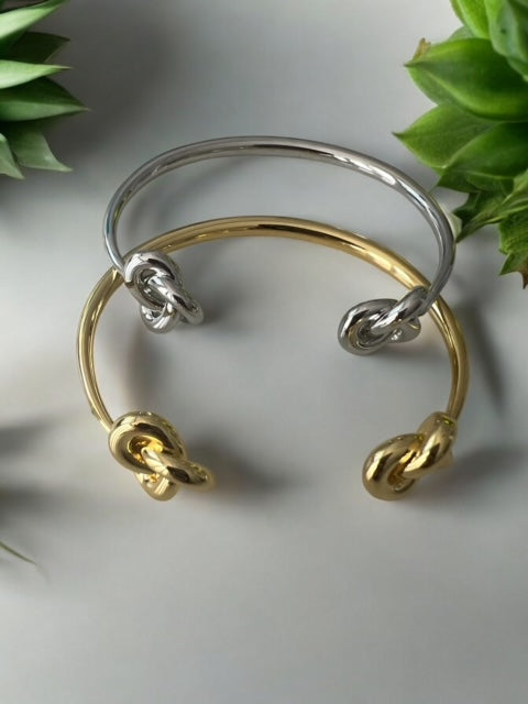 Knot silver and gold Bangles