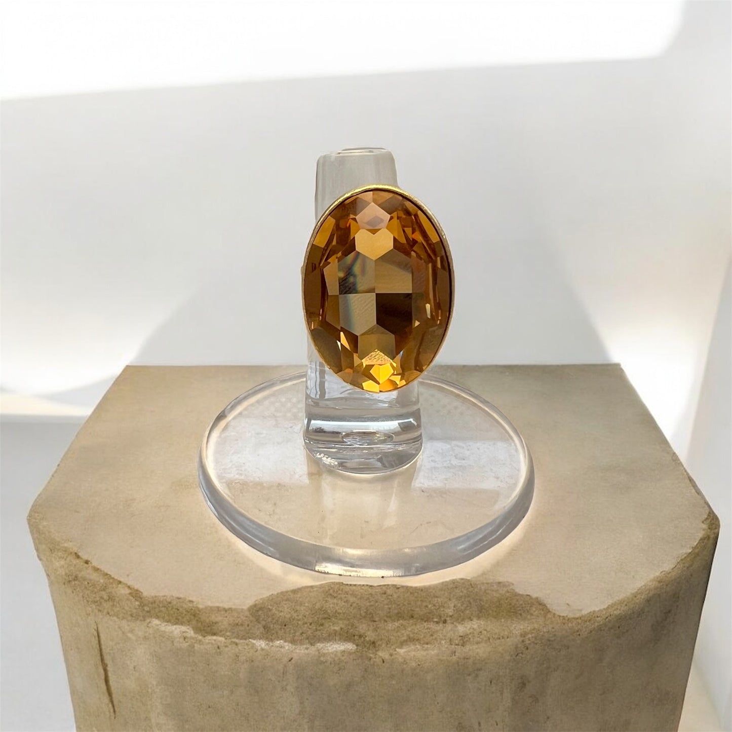 Big Brown Topaz Ring