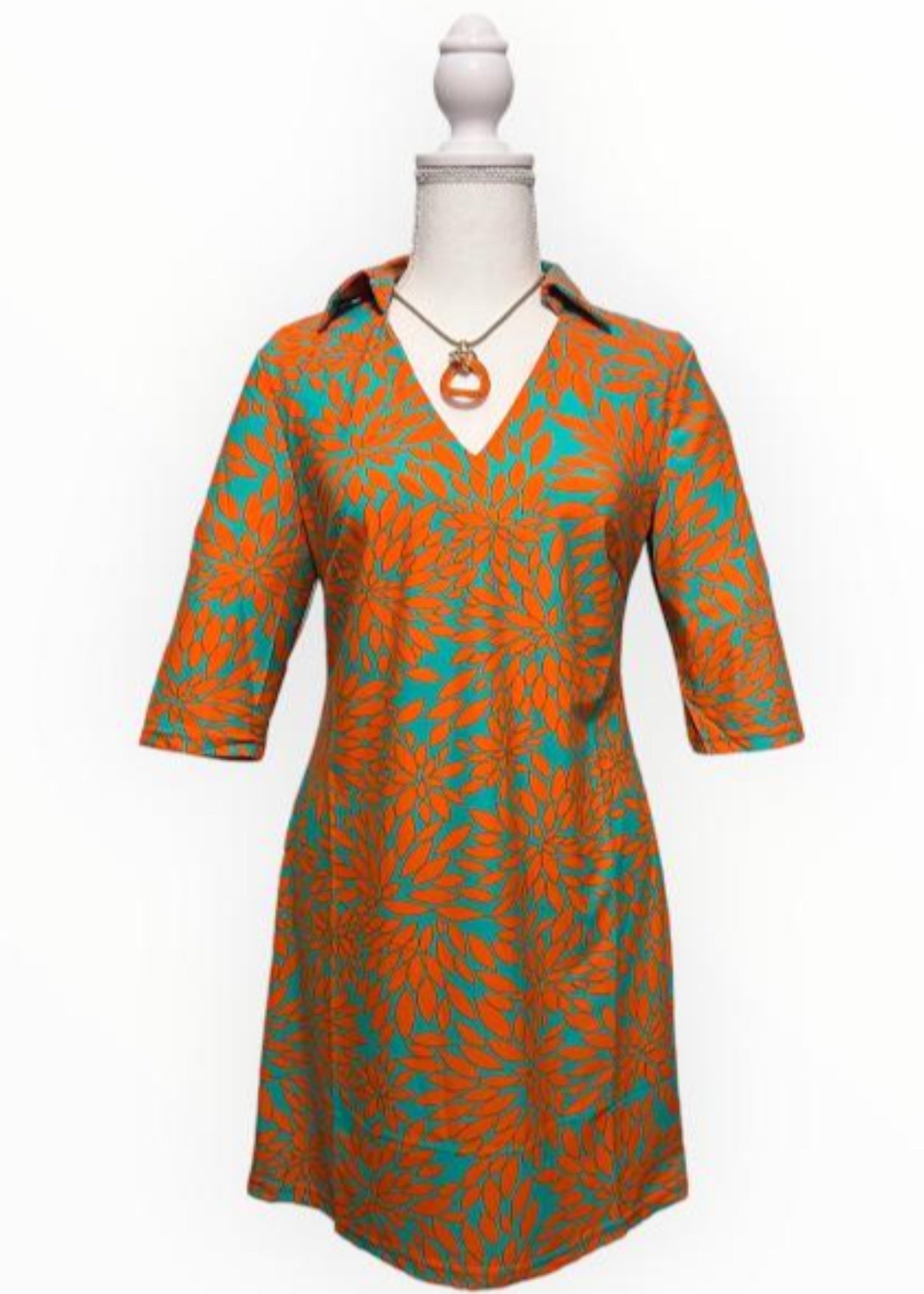 Orange and Turquoise Dress